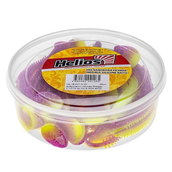 Виброхвост несъедоб. Shaggy 5,12/13 см Fio &amp; Acid lemon 20шт. (HS-18-027-N-20) Helios