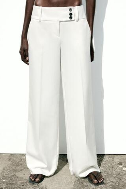 ZARA ШИРОКИЕ БРЮКИ НА ЗАПÁХЕ, ЭКРЮ