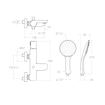 Смеситель для ванны с душевым комплектом TZAR 340501DNC никель
