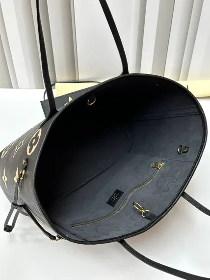 Сумка Louis Vuitton Neverfull MM черный/бежевый