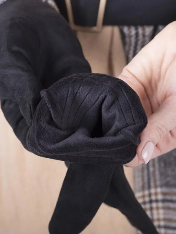 Перчатки женские, безразмерные, с утеплителем, цвет чёрный