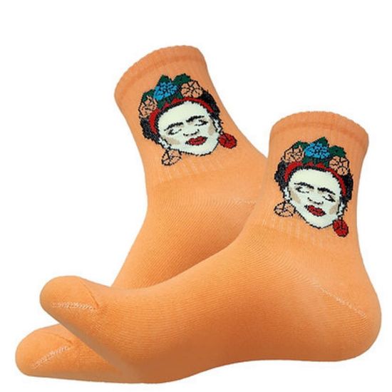 Носки "Фрида и розы", р-р 35-39  (оранжевый)