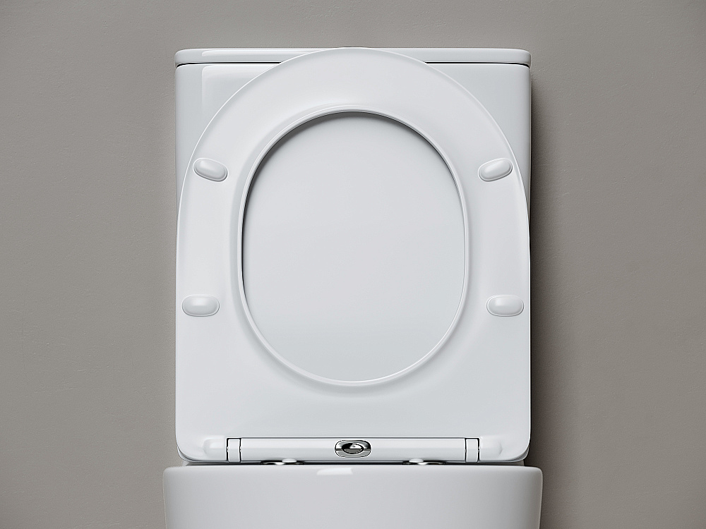 Унитаз напольный Ceramica Nova Mia CN1801T-B/CN1801T-T белый, безободковый, с крышкой микролифт, слив торнадо