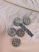 Пуговицы серебристые плоские плетеные