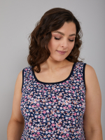 Платье П-012/темносиняя-полянка