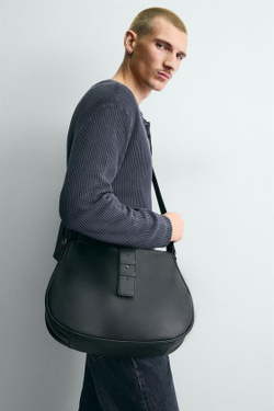 ZARA ПРОСТАЯ СУМКА ЧЕРЕЗ ПЛЕЧО, ЧЕРНЫЙ