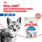 Royal Canin Indoor Sterilized Индор стерилайзд Корм влажный для стерилизованных кошек живущих в помещении соус 85г