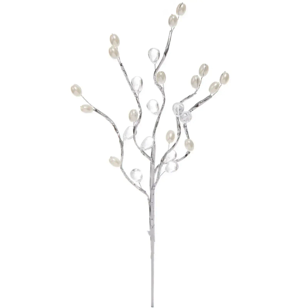 Ветка декоративная «Переливы» 30 см, Серебро