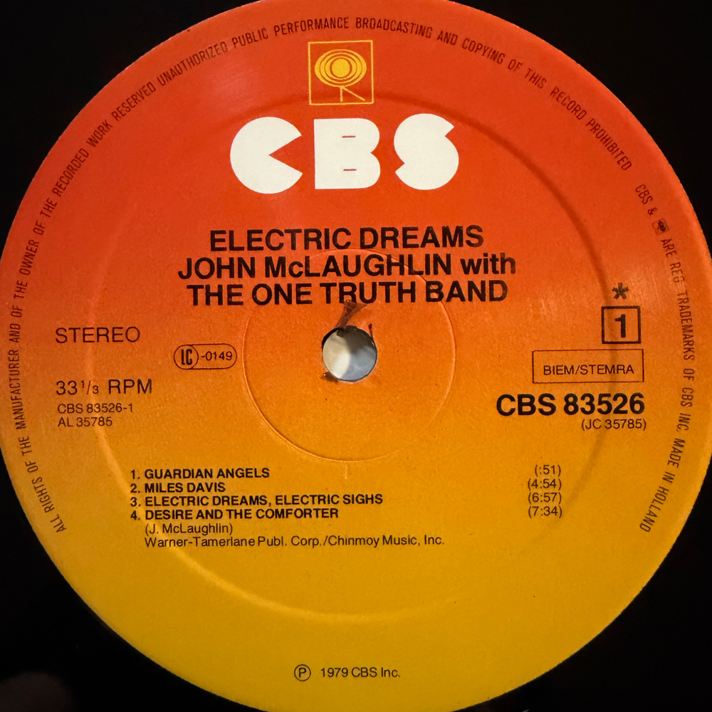 John McLaughlin With The One Truth Band ‎– Electric Dreams (Голландия 1979г.)