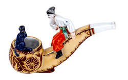 Фарфоровая сувенирная трубка «Кузнец Вакула и черт». Киев, СССР, 1950-1960-е гг.