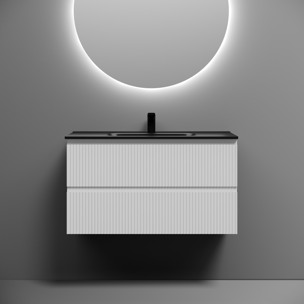 Тумба подвесная Sancos Snob R 890х445х500, c двумя ящиками оснащенными доводчиками, Bianco, арт.SNR90W