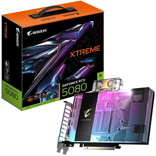 Видеокарта GIGABYTE GeForce RTX 5080  XTREME WATERFORCE WB 16GB (GV-N5080AORUSX WB-16GD)