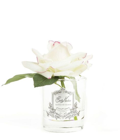 Роза ароматизированная светло-розовая в прозрачной вазе, Cote Noire