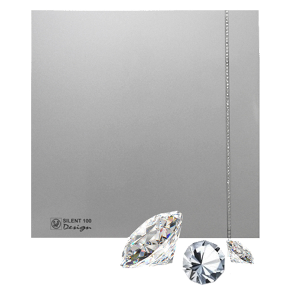 Накладной вентилятор Soler & Palau SILENT-100 CRZ DESIGN SWAROVSKI SILVER