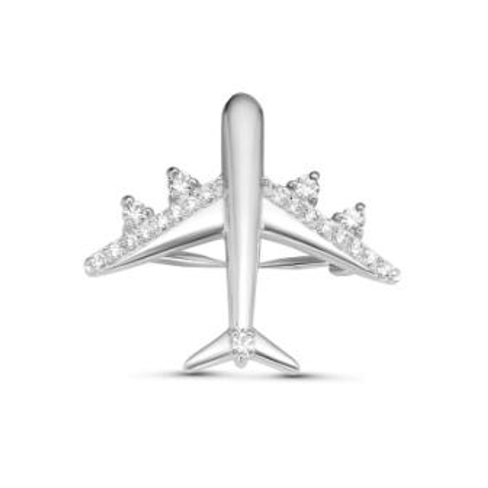 Брошь из серебра с фианитами