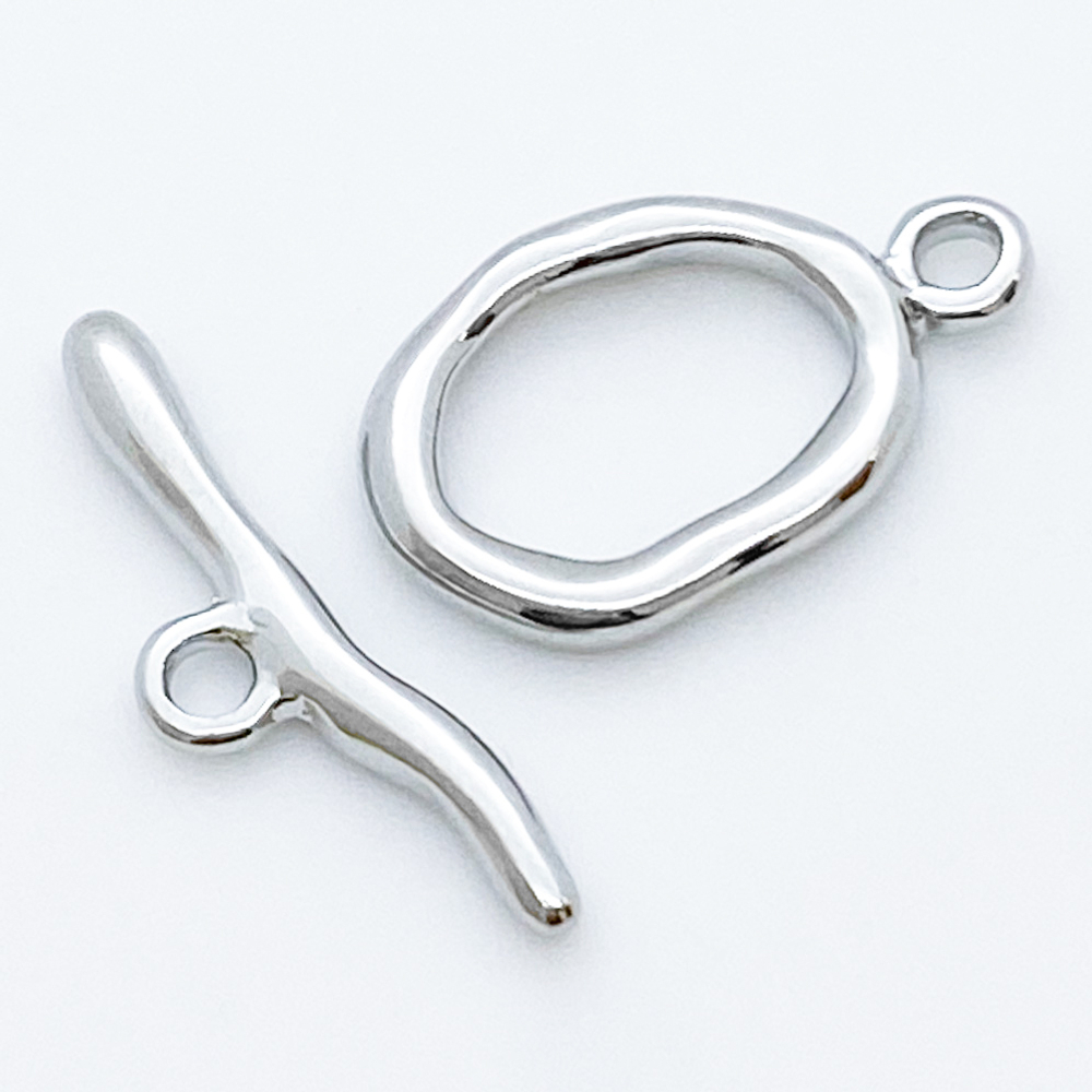 Замок-тоггл, цвет серебро, размер 20*14 мм, цена за 1 шт