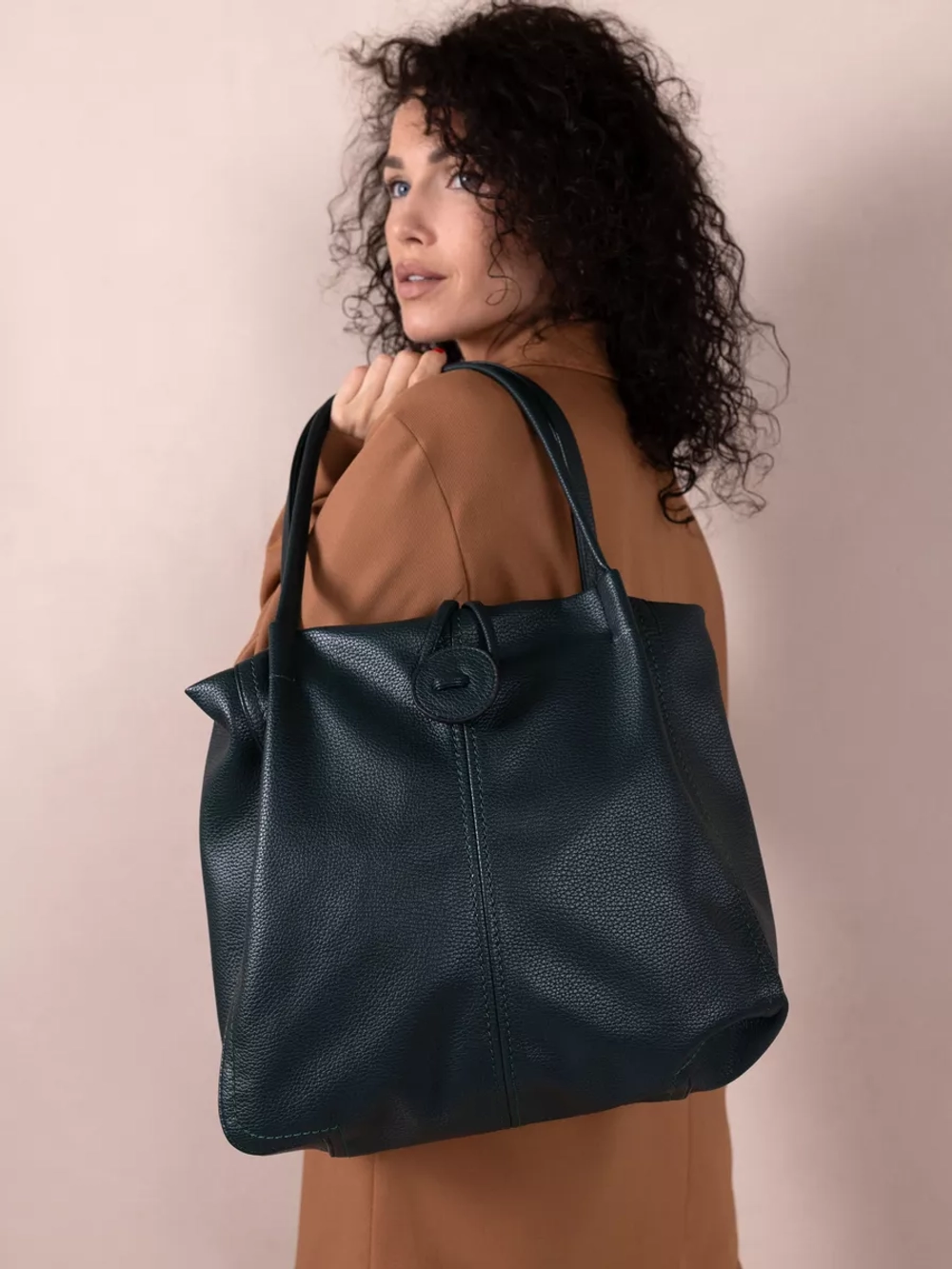 Сумка большая через плечо шоппер мешок