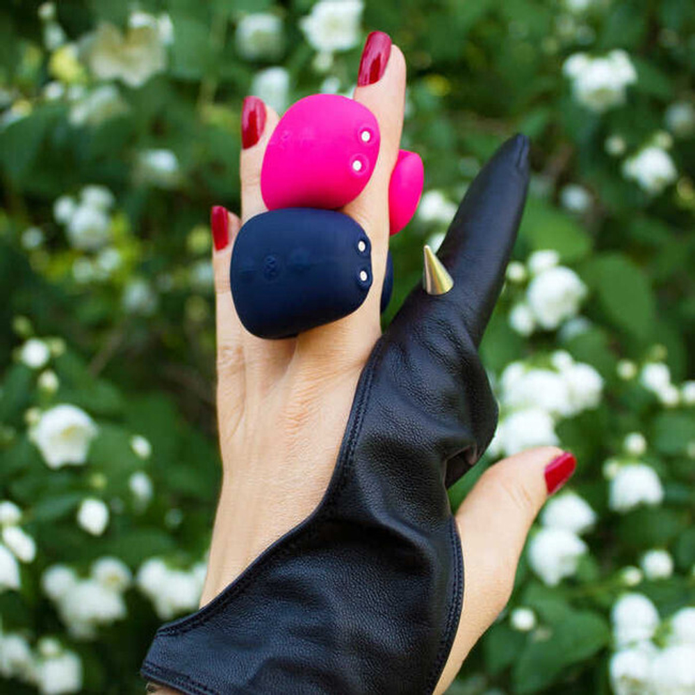 Мини-вибратор на палец G-ring (6 режимов) (Цвет: темно-синий)