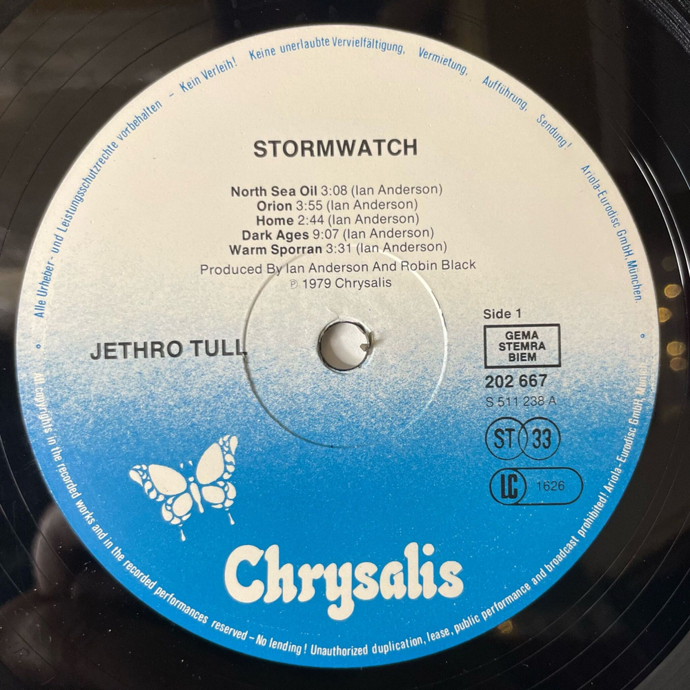 Винтажная виниловая пластинка LP Jethro Tull Stormwatch (Germany 1979)