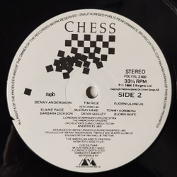 Винтажная виниловая пластинка LP Benny Andersson Tim Rice Bjorn Ulvaeus Chess Шахматы (Швеция 1984)