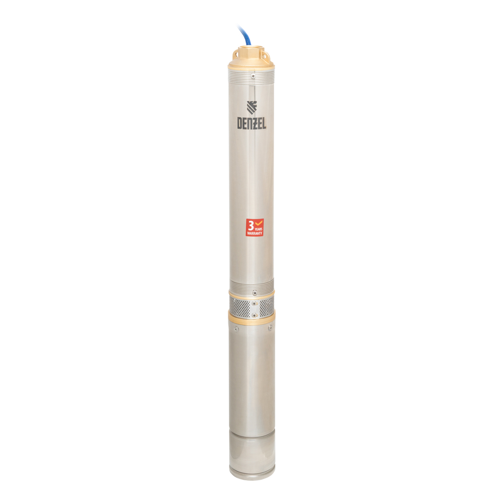 Скважинный насос DWC-4-80, центробежный, диаметр 4", 1500 Вт, 5700 л/ч, напор 80 м Denzel