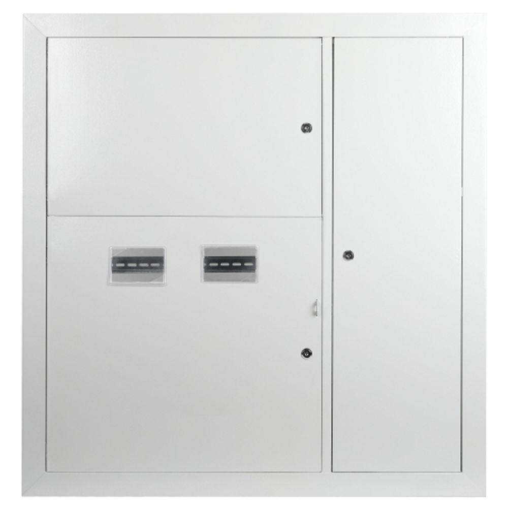 Корпус металлический встраиваемый ЭРА SIMPLE ЩЭ-2 (1000х960х140) 2-х квартирный IP31 УХЛ3 серый | Щиты этажные металлические