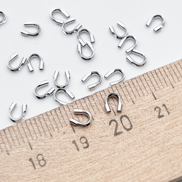 Протектор (защита) для тросика, цвет серебро (родий), размер 5 мм, цена за 10 шт