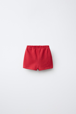 ZARA ШОРТЫ-БЕРМУДЫ С ЛАМПАСАМИ, КРАСНЫЙ