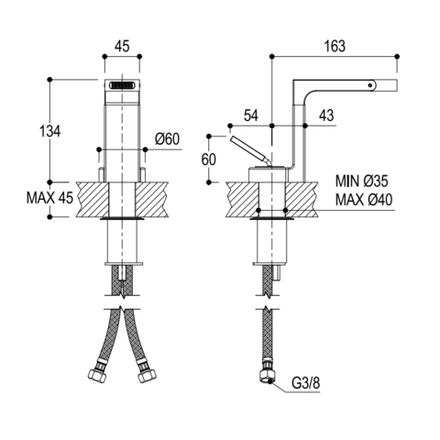 Смеситель для биде и рукомойников Ritmonio Waterblade J, хром H0BA1021RCRL