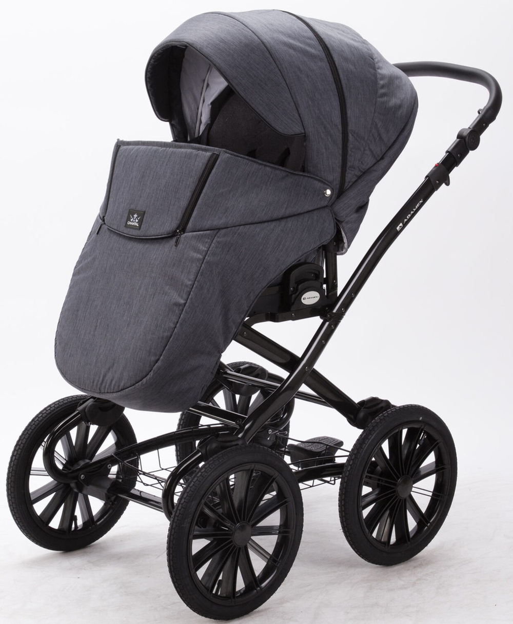 Детская коляска Adamex Chantal Retro 3 в 1 C201 (графит)