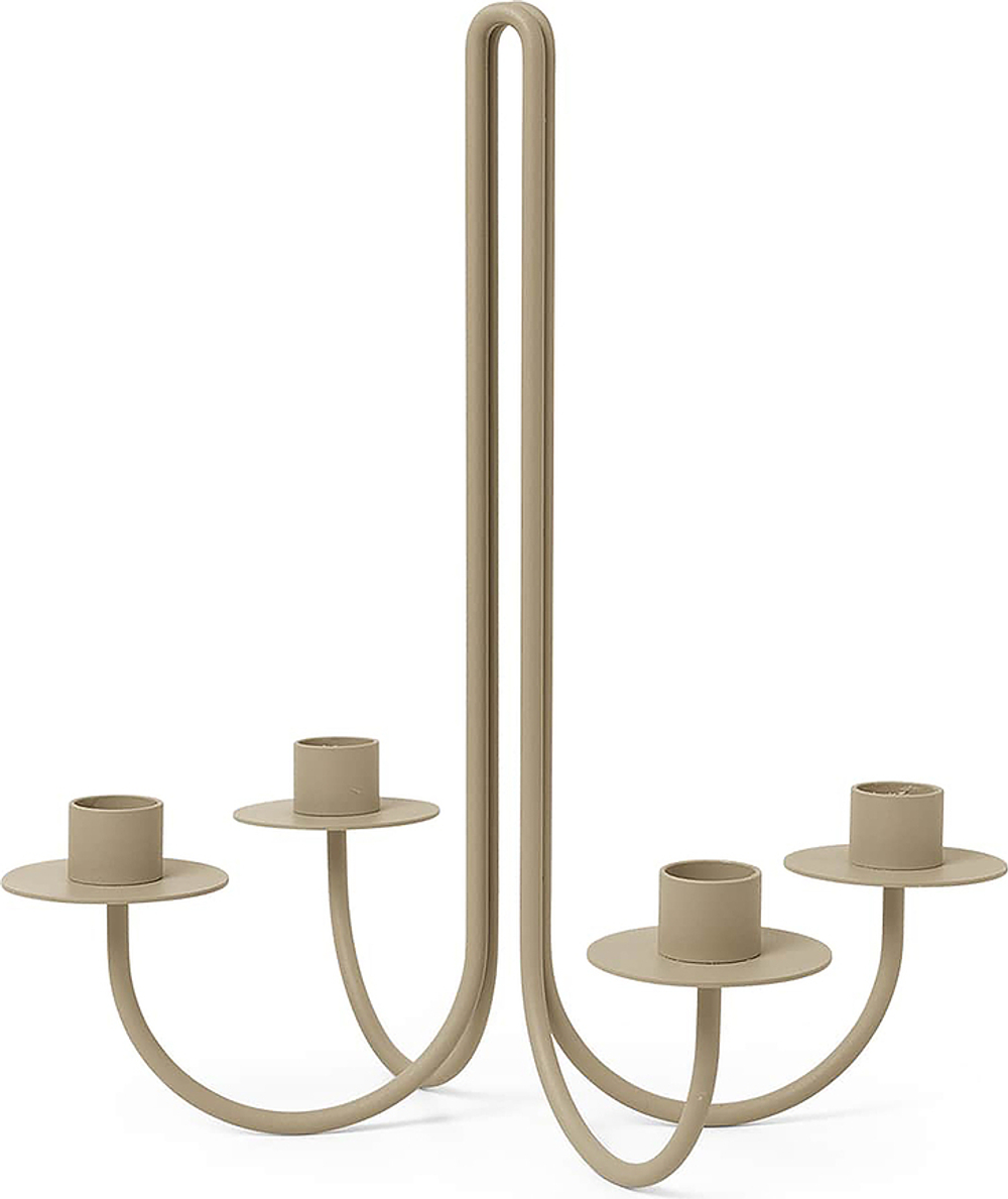 Подсвечник Ferm Living Sway, металл, 30,2 см, бежевый