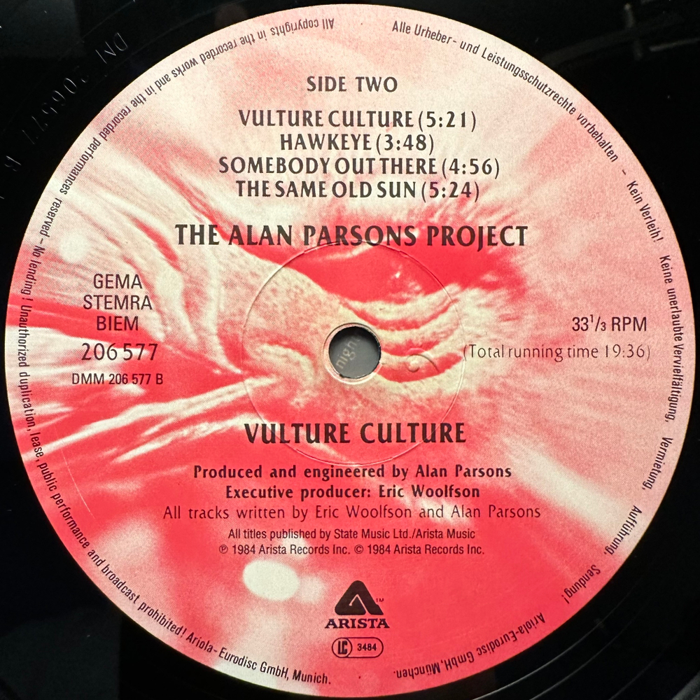 The Alan Parsons Project - Vulture Culture (Европа 1985г.)