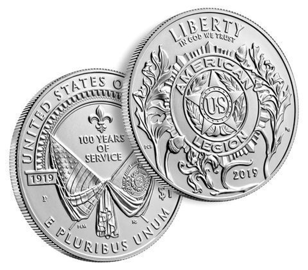 1 доллар. Американский легион. 100 лет со дня основания. США. 2019 г. UNC