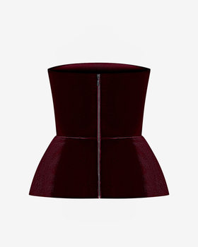 Топ корсетный из бархата с баской