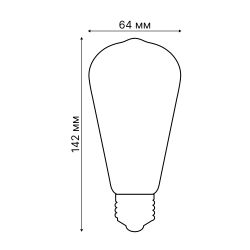 LED-ST64-7W-SW-E27-230V-WF GLS82GO Умная лампа светодиодная Wi-Fi+Bluetooth. диммируемая. Форма конус. золотистая. Стеклянная колба. 2700-6500K. Голосовое управление+приложение UnielSmart. TM Uniel