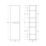 Шкаф пенал Cezares Duet 40 DUET-1500-2A-SC-SPF-P подвесной Sapfiro