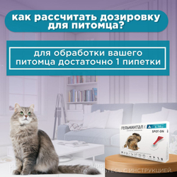 Капли на холку от блох, клещей и гельминтов для кошек 4-10 кг Гельминтал К SPOT-ON (Neoterica), 1пипетка Моксидектин/Празиквантел