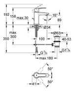 Смеситель для раковины стандартный GROHE EuroStyle Cosmopolitan 23037002