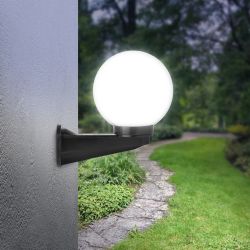 Садово-парковый светильник ЭРА НБУ 01-60-201 шар опаловый настенный IP44 Е27 max60Вт d200mm