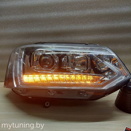 Передние фары Tru DRL для Volkswagen T5 (10-15) динамические хромированные