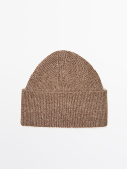 Massimo Dutti Шапка бини из 100% кашемира, песочный