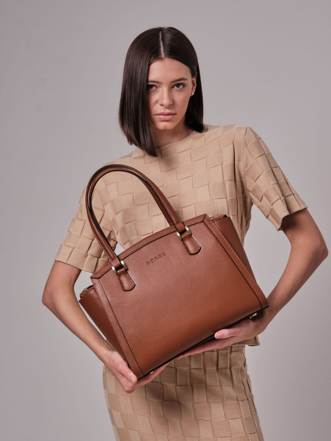 Сумка кожаная коричневая