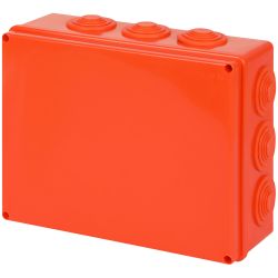 Распаячная коробка ЭРА KORv-240-190-90-12g-OR-FR ОП огнестойкая 240х190х90мм оранжевая на винтах 12 вх. IP55