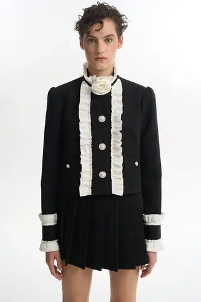 Мини-юбка в складку черная