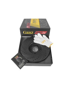 Диск тормозной передний перфорированный PRO-LINE с покрытием (комплект 2 шт) HYUNDAI SANTA FE 2006-> GANZ GIJ10018S