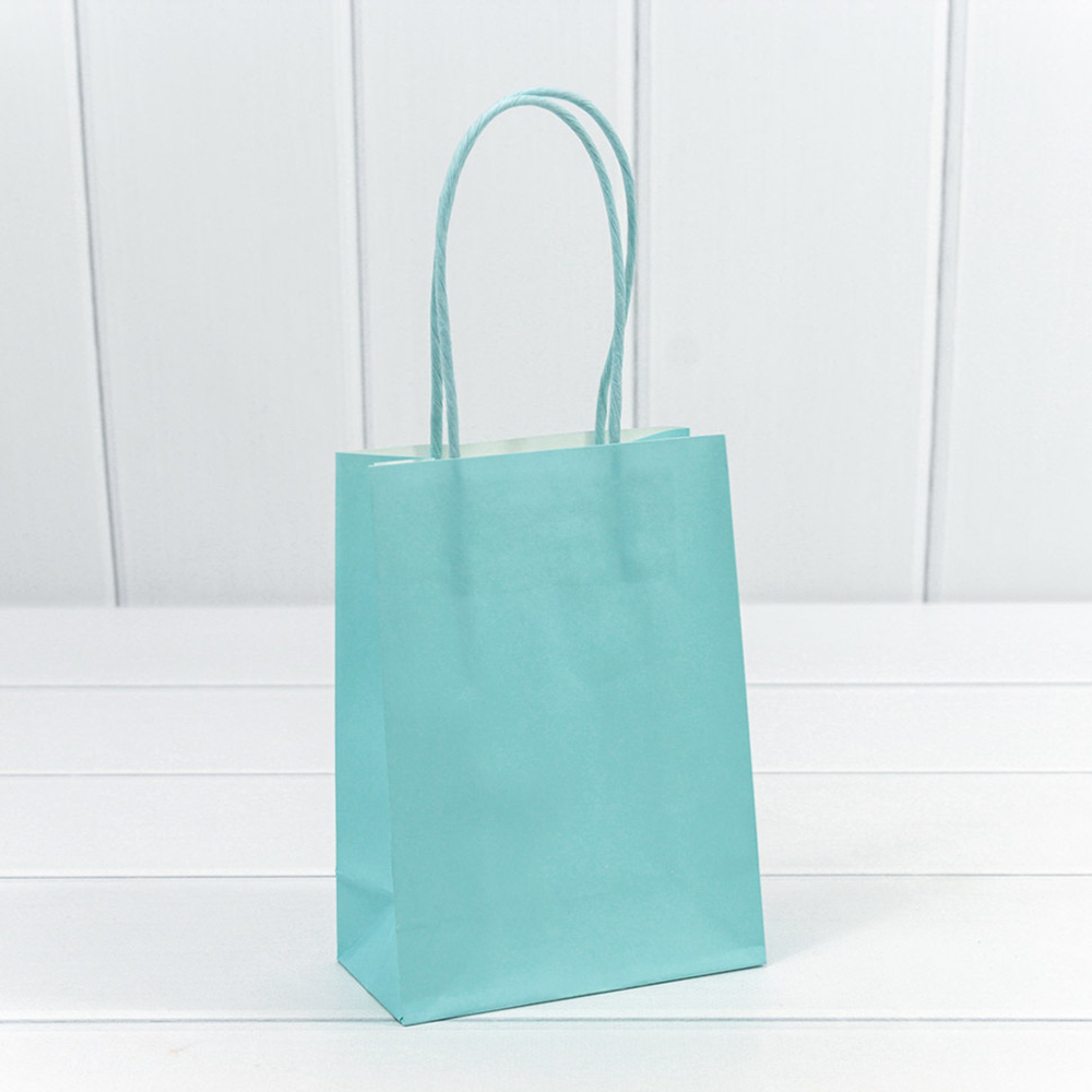 Пакет подарочный 12х15х6см (Голубой, Крафт)