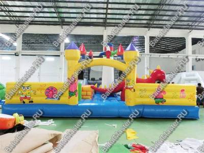 Большой надувной батут "Средневековье" 20*20*5 м