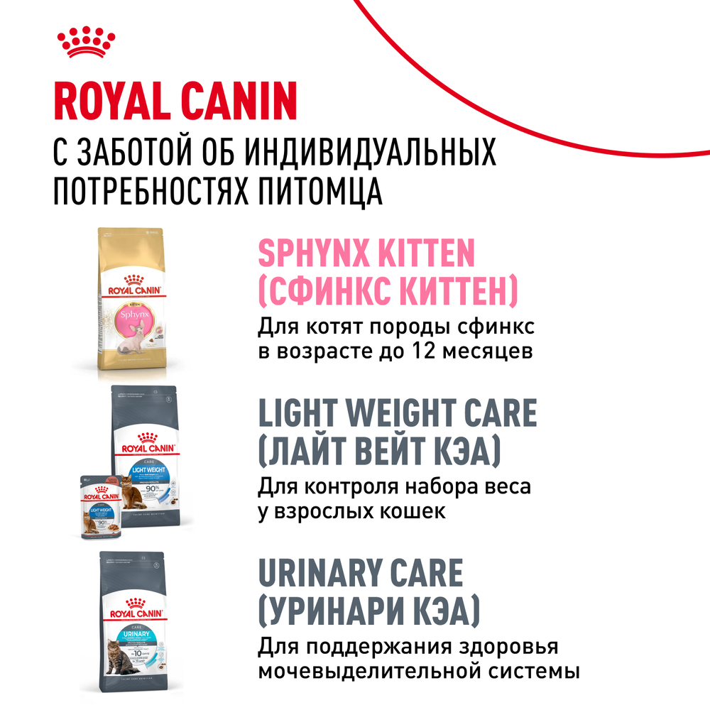 Сухой корм Royal Canin Sphynx Adult для кошек породы Сфинкс 10кг
