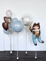 Набор шаров на выписку "Мишка в полосатых штанишках", дизайн №8