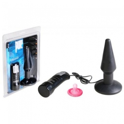 Анальная вибро-пробка на присоске Pure Butt Plug Medium (4 скорости) (Цвет: черный)